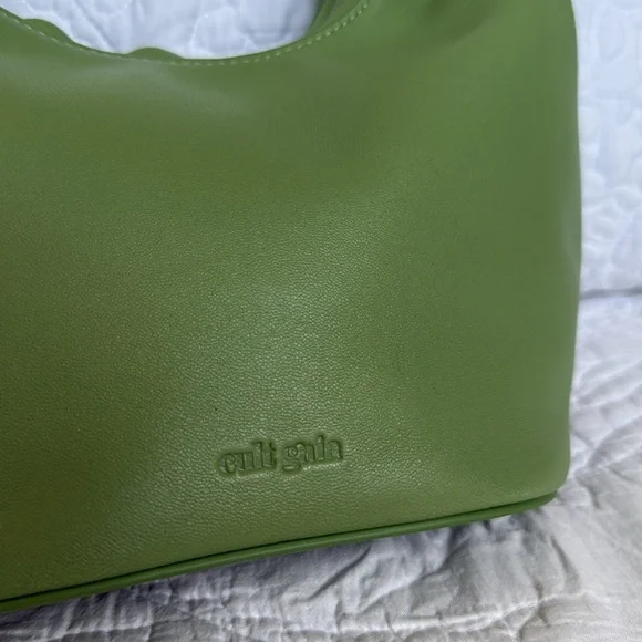 Cult Gaia Meerah Bag Calla Lily Green Gold Leather Mini Shoulder Handbag Top - Picture 4 of 14